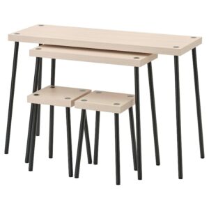 Nesting tables with stools set of 4