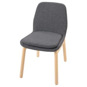 Chair, birch/Gunnared medium grey